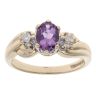9ct Yellow Gold 0.10ct Diamond and Amethyst Ring