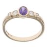 9ct Yellow Gold Amethyst And Cubic Zirconia Ring