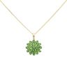 9ct Yellow Gold Diopside Cluster Pendant And Chain 18"