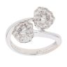 18ct White Gold 1.00ct Brilliant And Baguette Cut Diamond Heart Cluster Ring