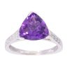 9ct White Gold Amethyst And Cubic Zirconia Stone Set Ring
