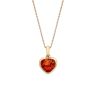18ct Yellow ﻿Gold on Sterling Silver Baltic Amber Heart Pendant Necklace