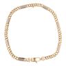 9ct Yellow And White Gold Figaro Bracelet 8.5"