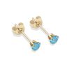 9ct yellow gold 3mm blue CZ stud Earrings