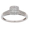 9ct White Gold 0.50ct Princess And Brilliant Cut diamond Cluster Ring