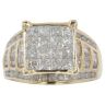 9ct Yellow Gold 2.00ct Princess, Brilliant And Baguette Cut Diamond Cluster Ring