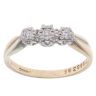 9ct Yellow Gold 0.15ct Diamond Illusion Set Trilogy Ring