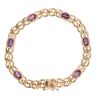 9ct Yellow Gold Purple Gemstones Celtic Bracelet 8"