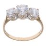 14ct Yellow Gold Cubic Zirconia Three Stone Ring