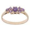 9ct Yellow Gold Amethyst Cluster Ring