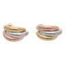 9ct Yellow, White And Rose Gold Half Pipe Stud Earrings
