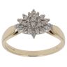 9ct Yellow Gold 0.26ct Brilliant Cut Diamond Cluster Ring