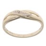 9ct Yellow Gold 0.01ct Diamond Crossover Ring