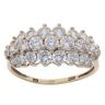 9ct Yellow Gold Cubic Zirconia Three Row Ring