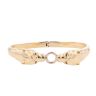 14ct Yellow And White Gold Black Gemstone Big Cats Bangle