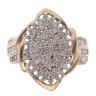 9ct Yellow Gold 1ct Brilliant and Baguette Cut Diamond Cluster Ring