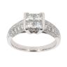 18ct White Gold 0.75ct Princess And Brilliant Cut Cluster Ring