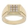 9ct Yellow Gold Cubic Zirconia Cluster Signet Ring