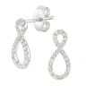 9ct White Gold Diamond Infinity Stud Earrings