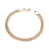 18ct Yellow ﻿Gold on Sterling Silver Men's Diamond Cut Double Curb 8.5" Bracelet