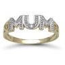 9 Carat Yellow Gold 2pts Diamond Mum Ring