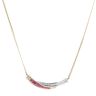 14ct Yellow And White Gold 0.10ct Diamond And Created Ruby Pendant And Chain 18"