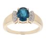9ct Yellow Gold 0.05ct Diamond And Blue Tourmaline Solitaire Ring