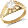 9ct Yellow Gold Gents Cubic Zirconia Ring