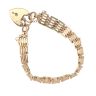 9ct Yellow Gold Heart Lock Gate Bracelet 6"