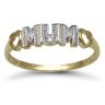 9ct Yellow Gold 0.02ct Diamond Mum Ring