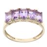 9ct Yellow Gold Amethyst Five Stone Ring