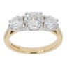 18ct Yellow Gold 1.60ct Brilliant Cut Diamond Trilogy Ring