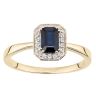 9ct Yellow Gold Octagon Sapphire and Diamond Cluster Ring