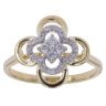 9ct Yellow Gold 0.25ct Brilliant Cut Diamond Floral Cluster Ring