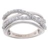 9ct White Gold Cubic Zirconia Crossover Ring