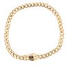 14ct Yellow Gold Monaco Classic Plain Lock Curb Bracelet 7"