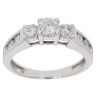 18ct White Gold 1.25ct Brilliant Cut Trilogy Ring