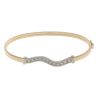 9ct Yellow and White Gold Cubic Zirconia Wave Bangle