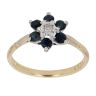 18ct Yellow And White Gold 0.05ct Diamond And Sapphire Cluster Ring