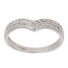 9ct White Gold 0.07ct Diamond Wishbone Ring