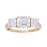 14ct Yellow Gold 3 Stone Cubic Zirconia Ring