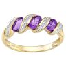 9ct Yellow Gold Diamond and Amethyst Dress Ring
