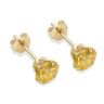 9ct yellow gold 5mm citrine CZ stud Earrings