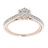 9ct White and Rose Gold 0.33ct Cluster Ring