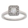 Platinum 0.60ct Princess And Brilliant Cut Diamond Cluster Ring