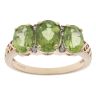 9ct Yellow Gold 0.05ct Diamond And Peridot Three Stone Ring