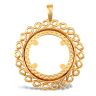 9ct Yellow Gold Full Sovereign Pendant Mount - Loops Edge