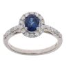 18ct White Gold 0.25ct Diamond And Sapphire Cluster Ring