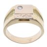 14ct Yellow Gold 0.05ct Diamond Signet Ring