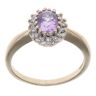 9ct Yellow Gold 0.15ct Diamond and Amethyst Cluster Ring